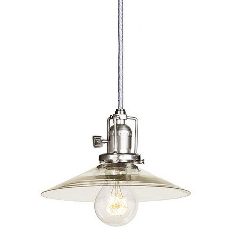JVI Designs-1200-17 S1-Union - One Light Square Pendant Pewter Finish S1: Clear 8 Wide, Mouth Blown Glass Shade